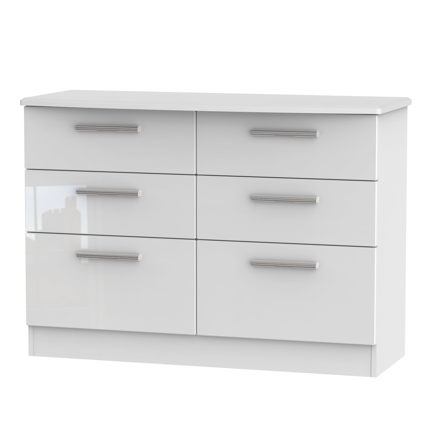 Knightsbridge Large Chest of Drawers White 6 Drawers 112cm