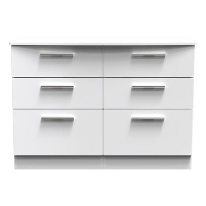 Knightsbridge Large Chest of Drawers White 6 Drawers 112cm