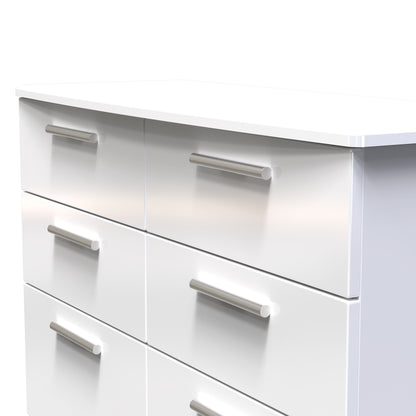 Knightsbridge Large Chest of Drawers White 6 Drawers 112cm