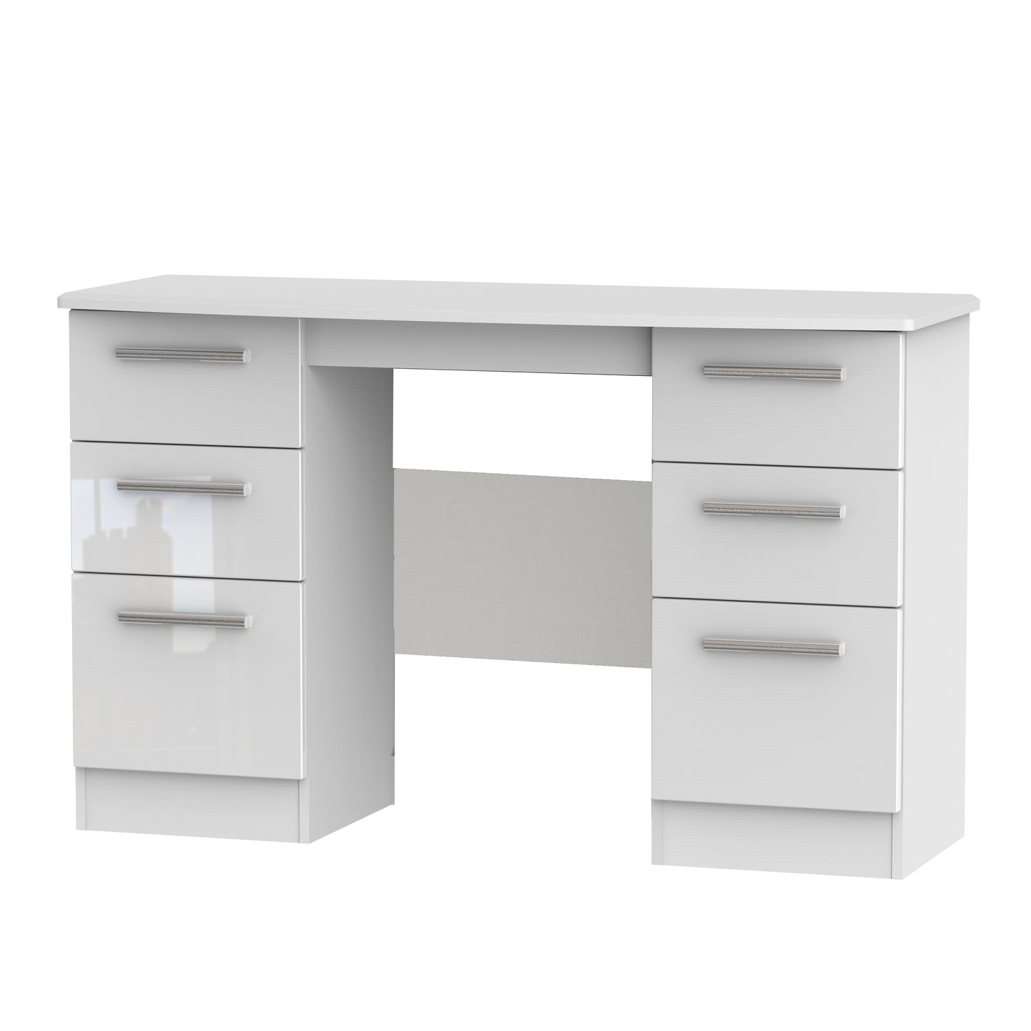 Knightsbridge Desk White 6 Drawers 128cm