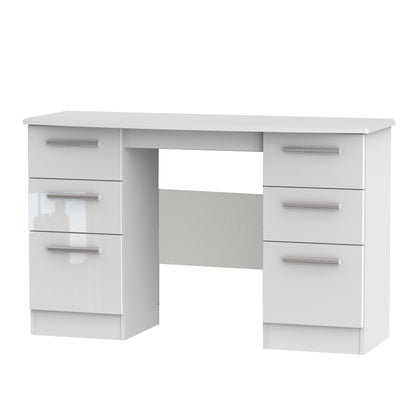 Knightsbridge Desk White 6 Drawers 128cm