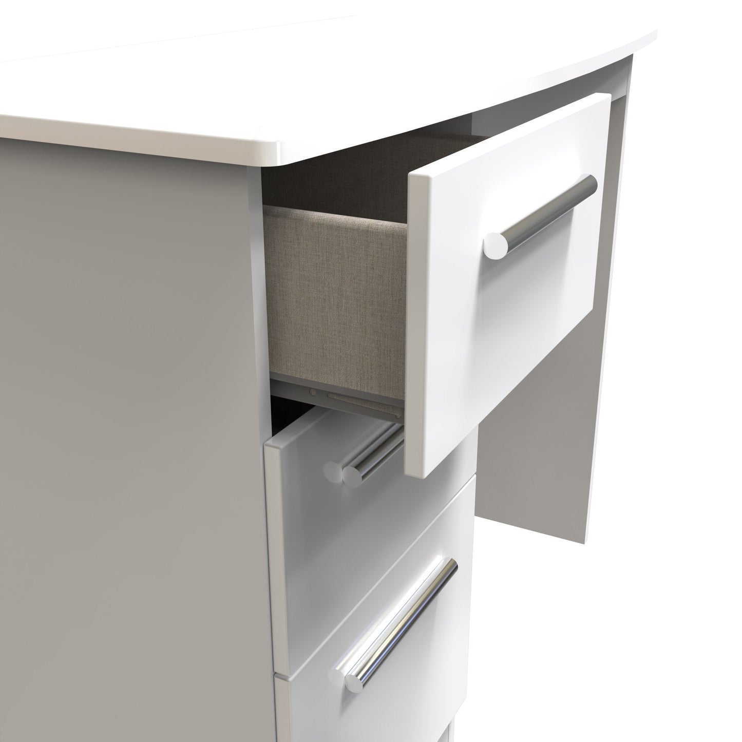 Knightsbridge Desk White 3 Drawers 93cm