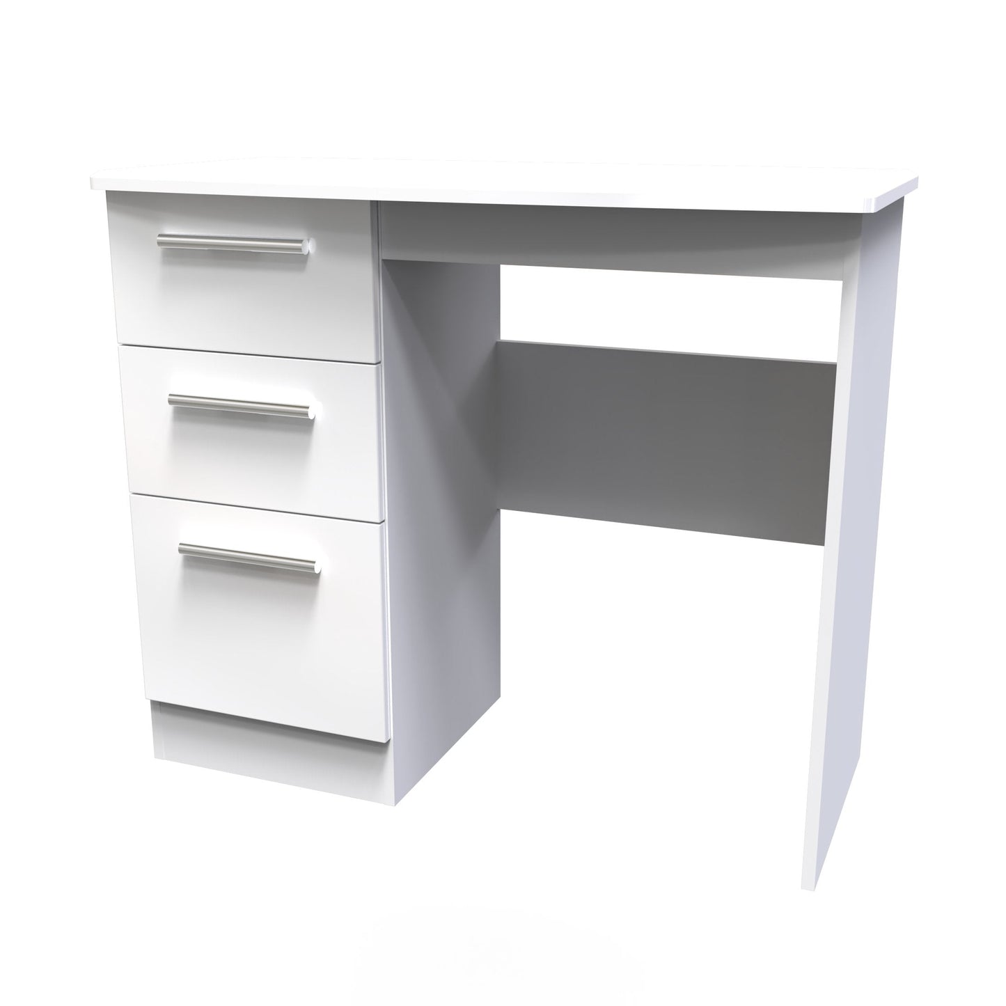 Knightsbridge Desk White 3 Drawers 93cm