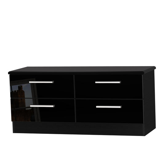 Knightsbridge Large Chest of Drawers Black 4 Drawers 112cm
