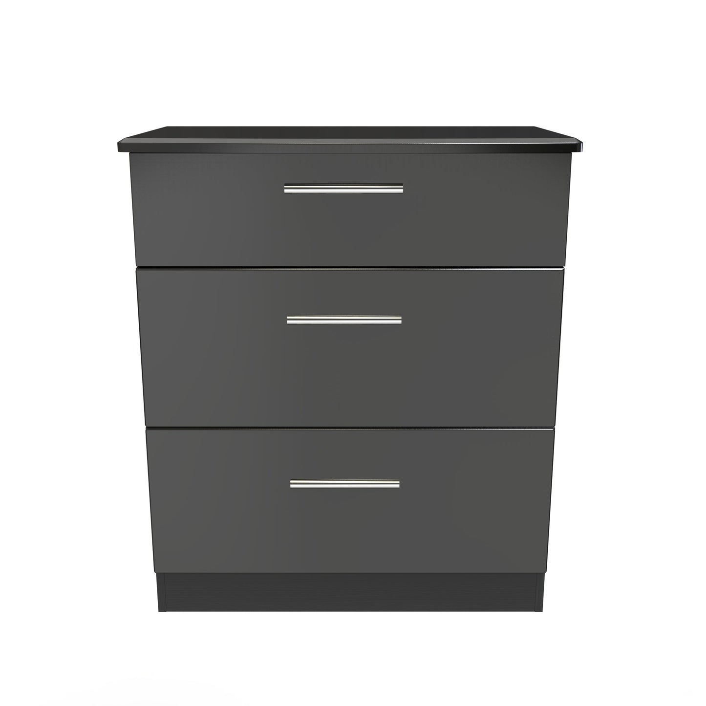 Knightsbridge Chest of Drawers Black 3 Drawers 89cm