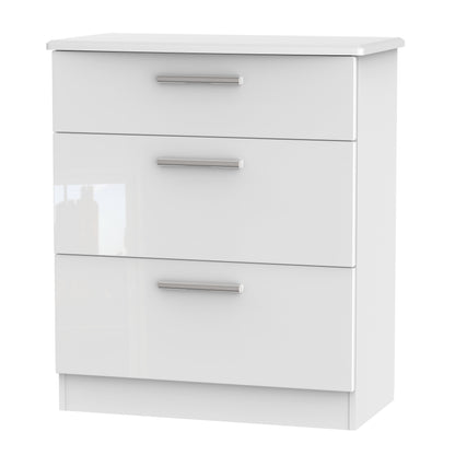 Knightsbridge Chest of Drawers White 3 Drawers 42cm