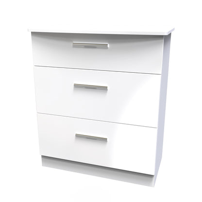 Knightsbridge Chest of Drawers White 3 Drawers 42cm