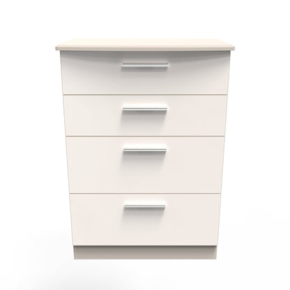 Knightsbridge Tall Chest of Drawers Off-White 4 Drawers 108cm