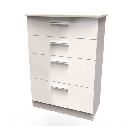 Knightsbridge Tall Chest of Drawers Off-White 4 Drawers 108cm