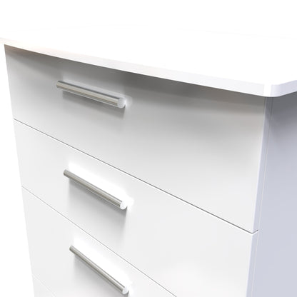 Knightsbridge Tall Chest of Drawers White 4 Drawers 108cm