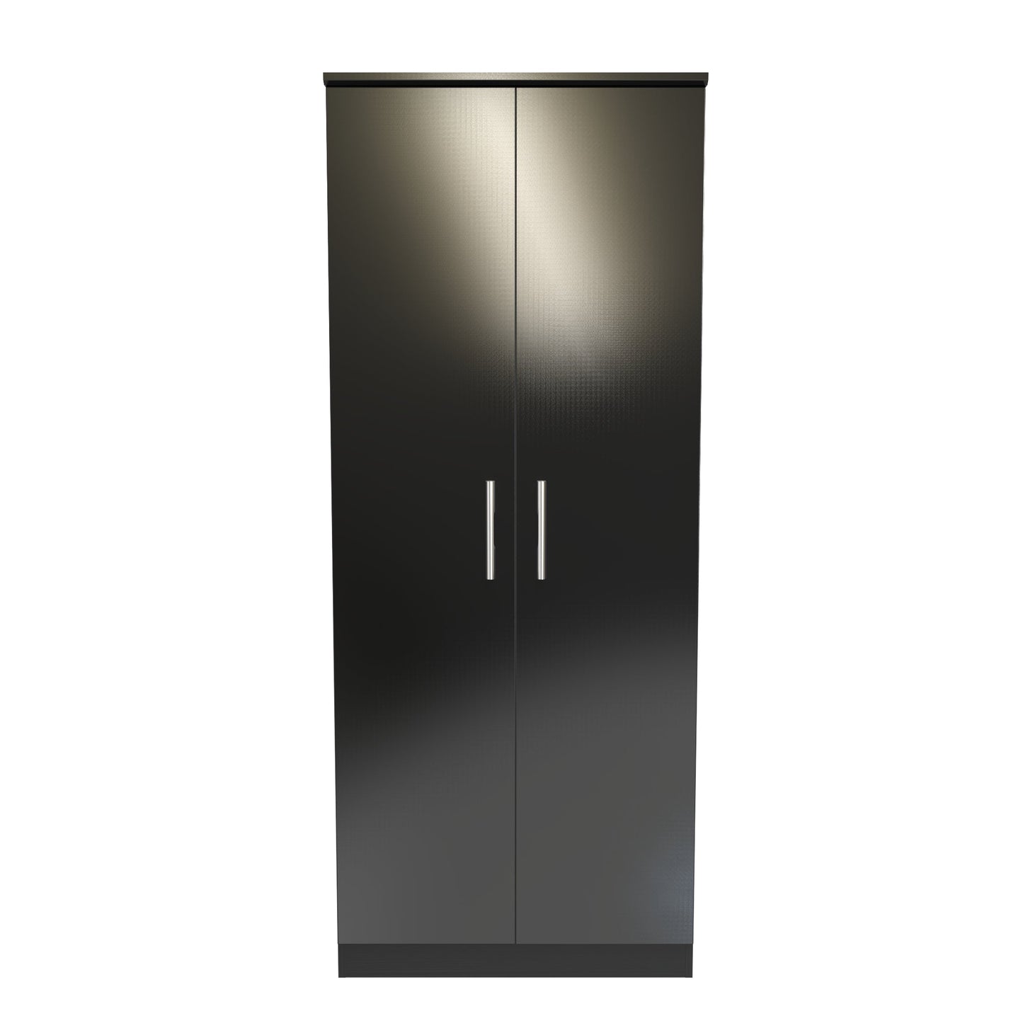 Knightsbridge Tall Wardrobe Black 2 Doors 1 Shelf 182cm