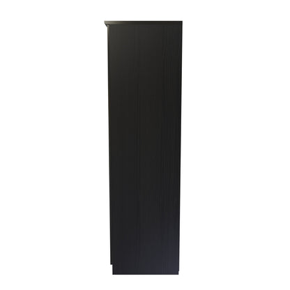 Knightsbridge Tall Wardrobe Black 2 Doors 1 Shelf 182cm