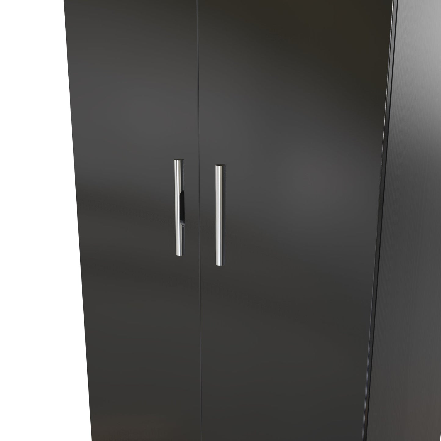 Knightsbridge Tall Wardrobe Black 2 Doors 1 Shelf 182cm