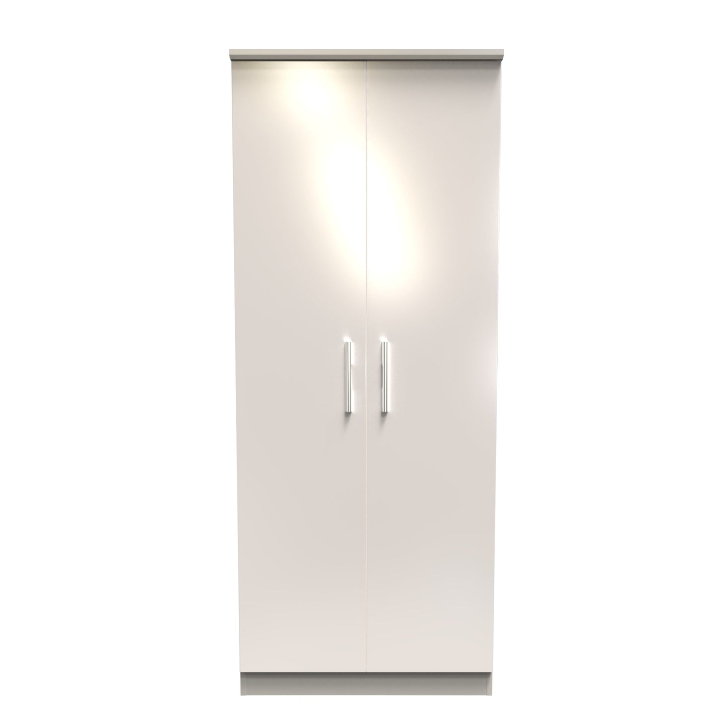 Knightsbridge Tall Wardrobe Off-White 2 Doors 1 Shelf 182cm