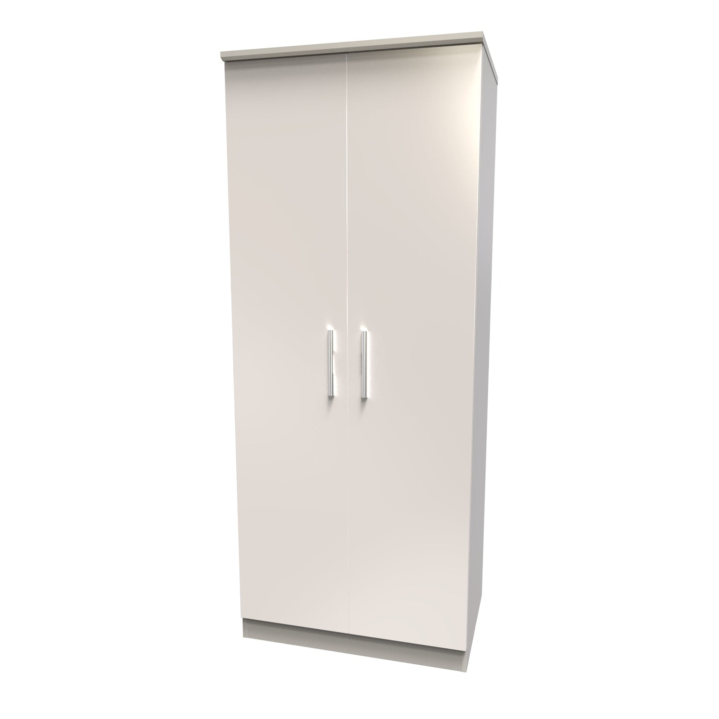 Knightsbridge Tall Wardrobe Off-White 2 Doors 1 Shelf 182cm