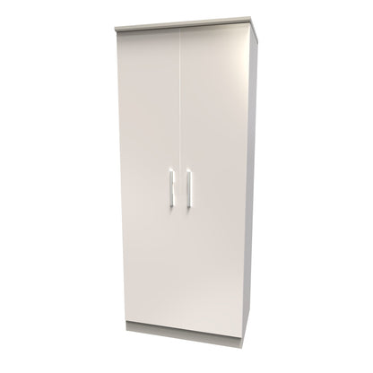 Knightsbridge Tall Wardrobe Off-White 2 Doors 1 Shelf 182cm