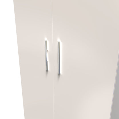 Knightsbridge Tall Wardrobe Off-White 2 Doors 1 Shelf 182cm