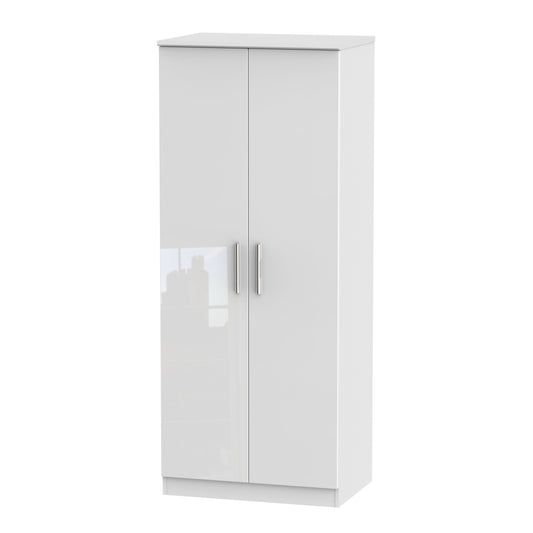 Knightsbridge Tall Wardrobe White 2 Doors 1 Shelf 182cm