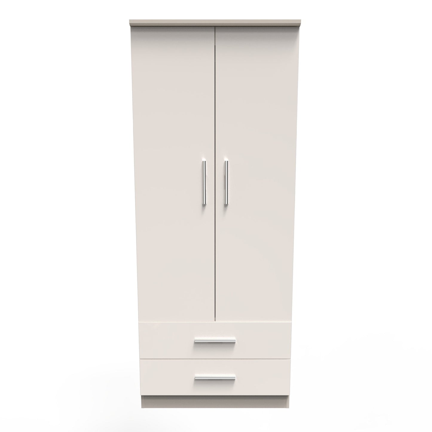 Knightsbridge Tall Wardrobe Off-White 2 Doors 2 Drawers 182cm