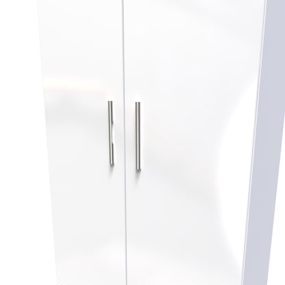 Knightsbridge Tall Wardrobe White 2 Doors 2 Drawers 182cm
