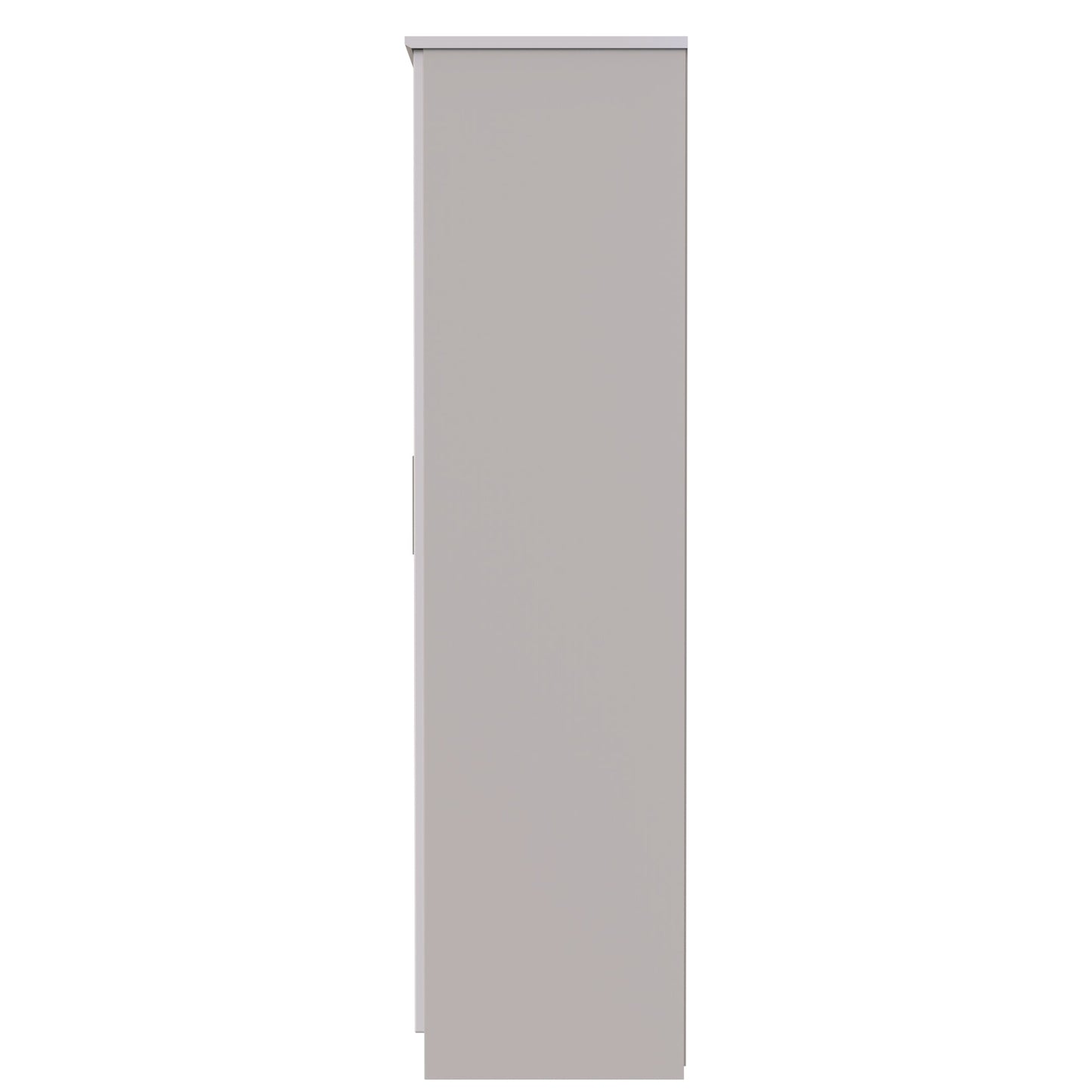Knightsbridge Tall Mirror Wardrobe Off-White 1 Shelf 182cm