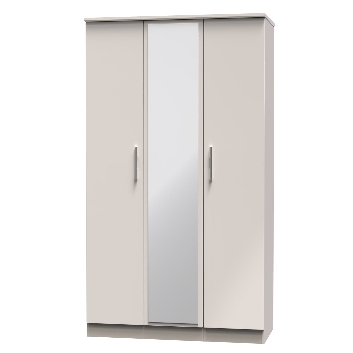 Knightsbridge Tall Mirror Wardrobe Off-White 1 Shelf 182cm