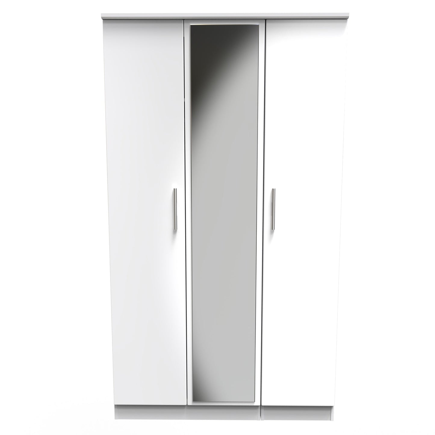 Knightsbridge Tall Mirror Wardrobe White 1 Shelf 182cm