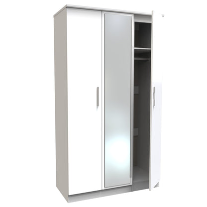 Knightsbridge Tall Mirror Wardrobe White 1 Shelf 182cm