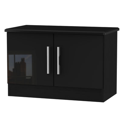 Knightsbridge TV Unit Black 2 Doors 77cm
