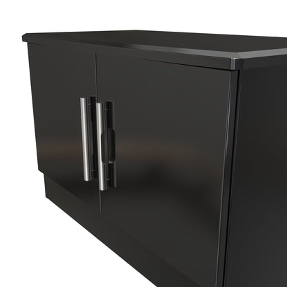 Knightsbridge TV Unit Black 2 Doors 77cm