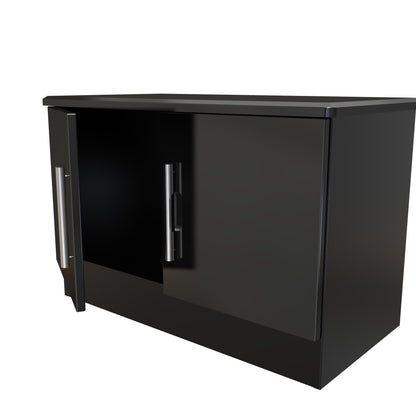 Knightsbridge TV Unit Black 2 Doors 77cm