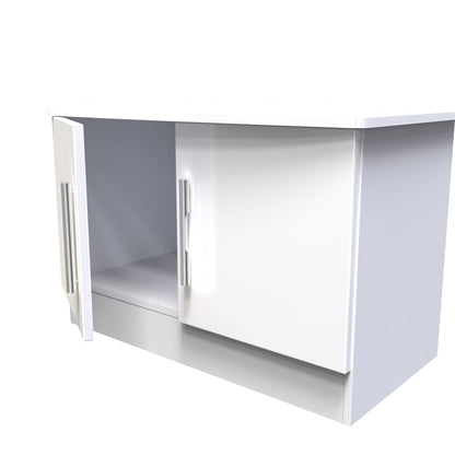Knightsbridge TV Unit White 2 Doors 77cm