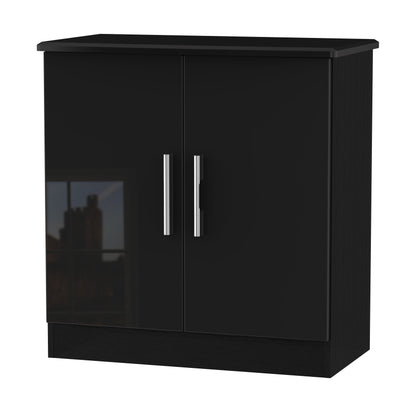 Knightsbridge Cabinet Black 2 Doors 79cm