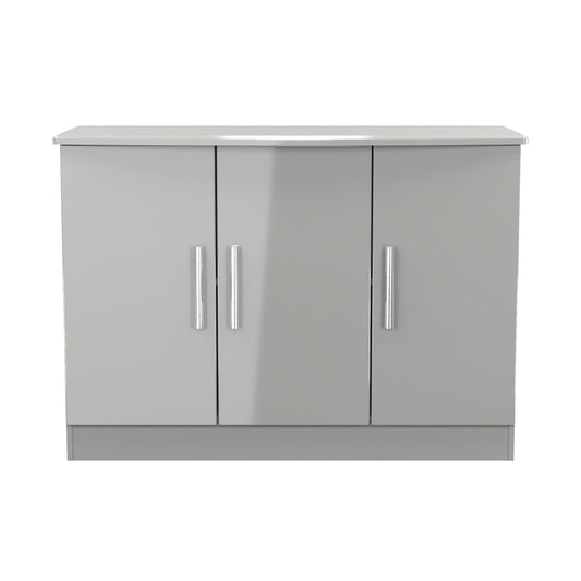 Knightsbridge Large Sideboard Grey 3 Doors 112cm