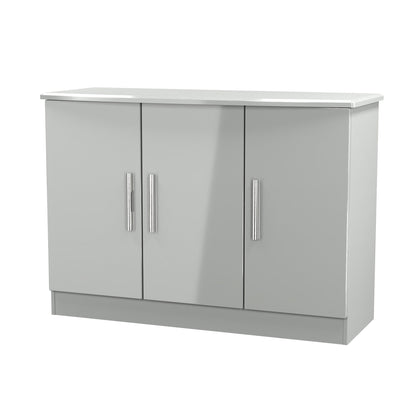 Knightsbridge Large Sideboard Grey 3 Doors 112cm