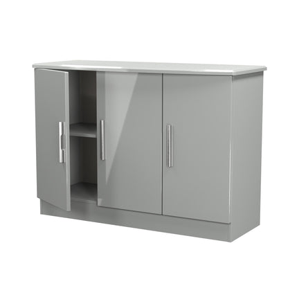 Knightsbridge Large Sideboard Grey 3 Doors 112cm