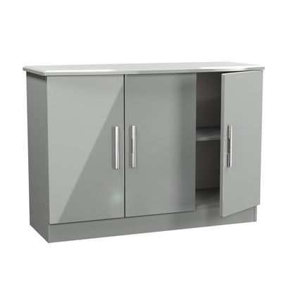 Knightsbridge Large Sideboard Grey 3 Doors 112cm