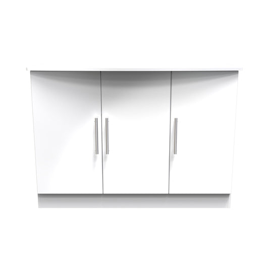 Knightsbridge Large Sideboard White 3 Doors 112cm