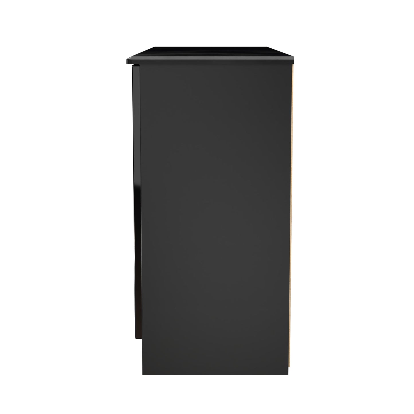 Knightsbridge Large Sideboard Black 2 Doors 2 Shelves 3 Drawers 128cm