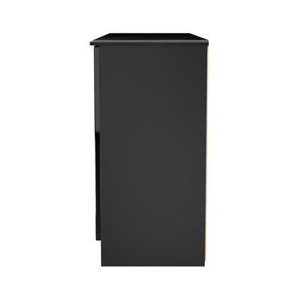 Knightsbridge Large Sideboard Black 2 Doors 2 Shelves 3 Drawers 128cm