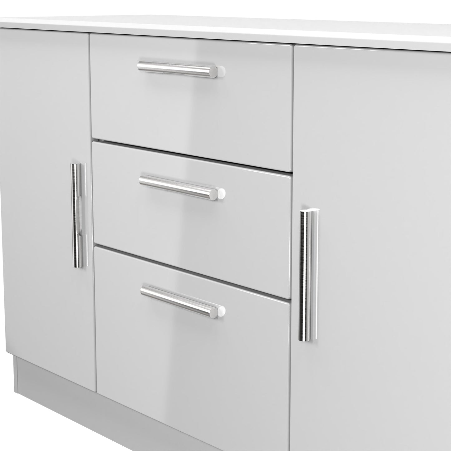 Knightsbridge Large Sideboard White 2 Doors 2 Shelves 3 Drawers 128cm