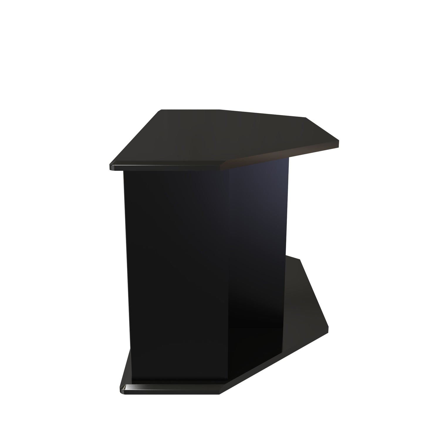 Knightsbridge Corner Corner TV Unit Black 5 Shelves 1 Drawer 112cm