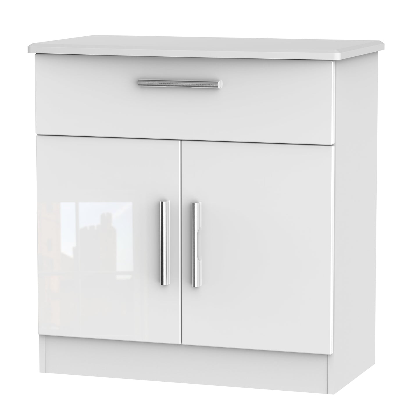 Knightsbridge Sideboard White 2 Doors 1 Drawer 79cm