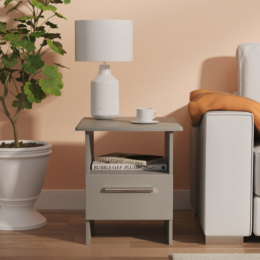 Knightsbridge Side Table Grey 1 Shelf 1 Drawer 50cm