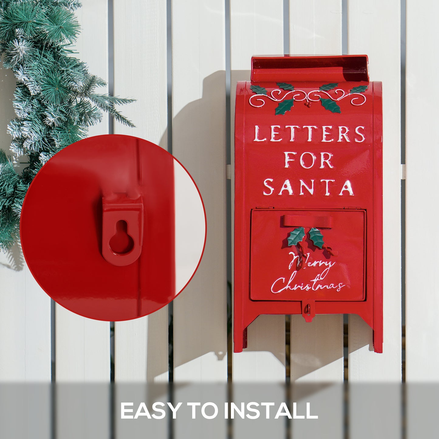Postbox Christmas Decoration Red - 47cm