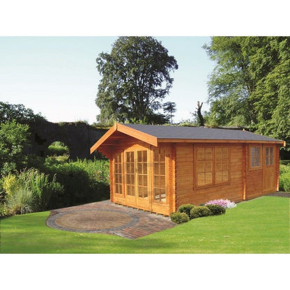 Shire Shire Keilder 13' 8" x 17' 8" Apex Log Cabin - Premium 44mm Cladding Tongue & Groove