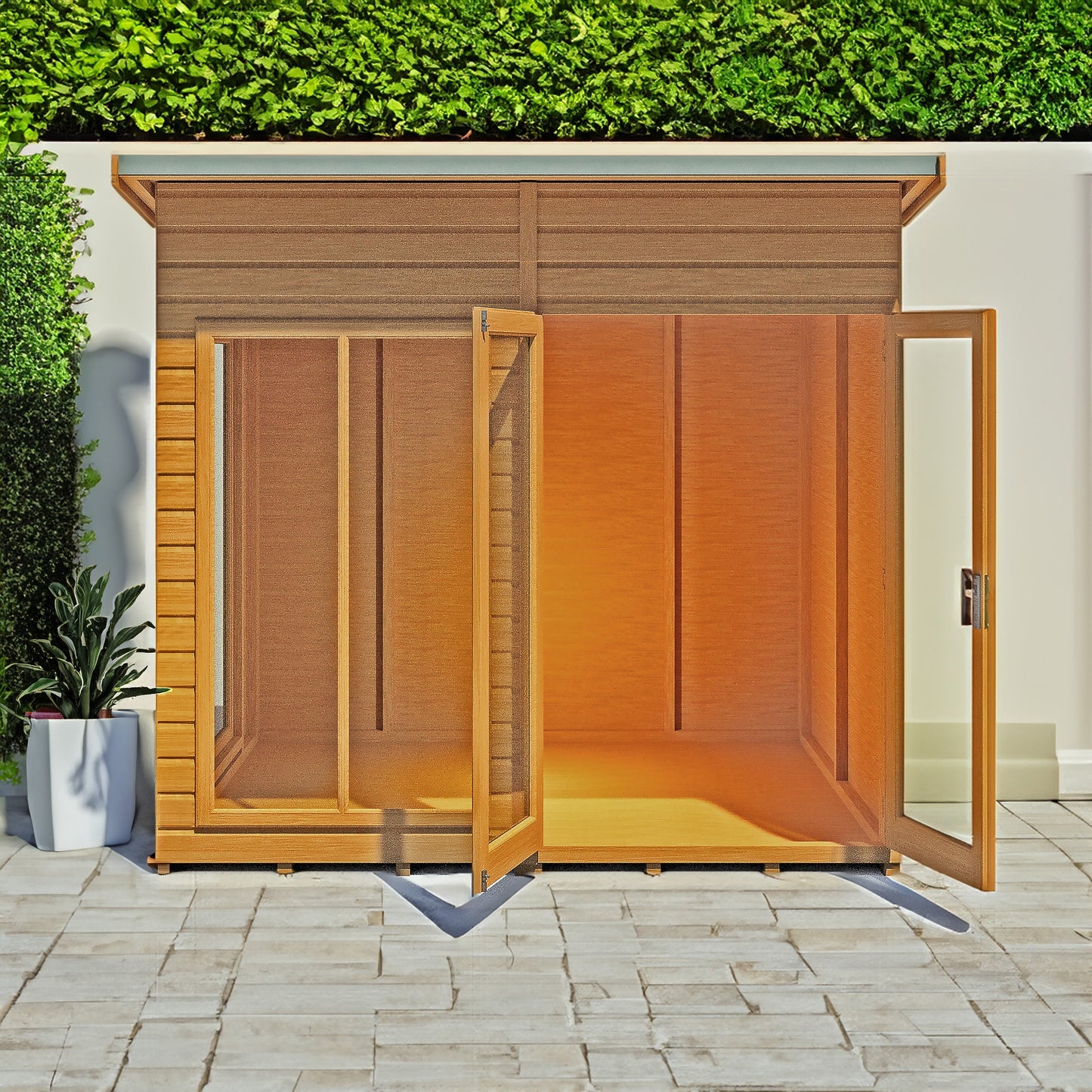 Shire Lela 7' 9" x 7' 9" Pent Summerhouse - Premium Dip Treated Shiplap