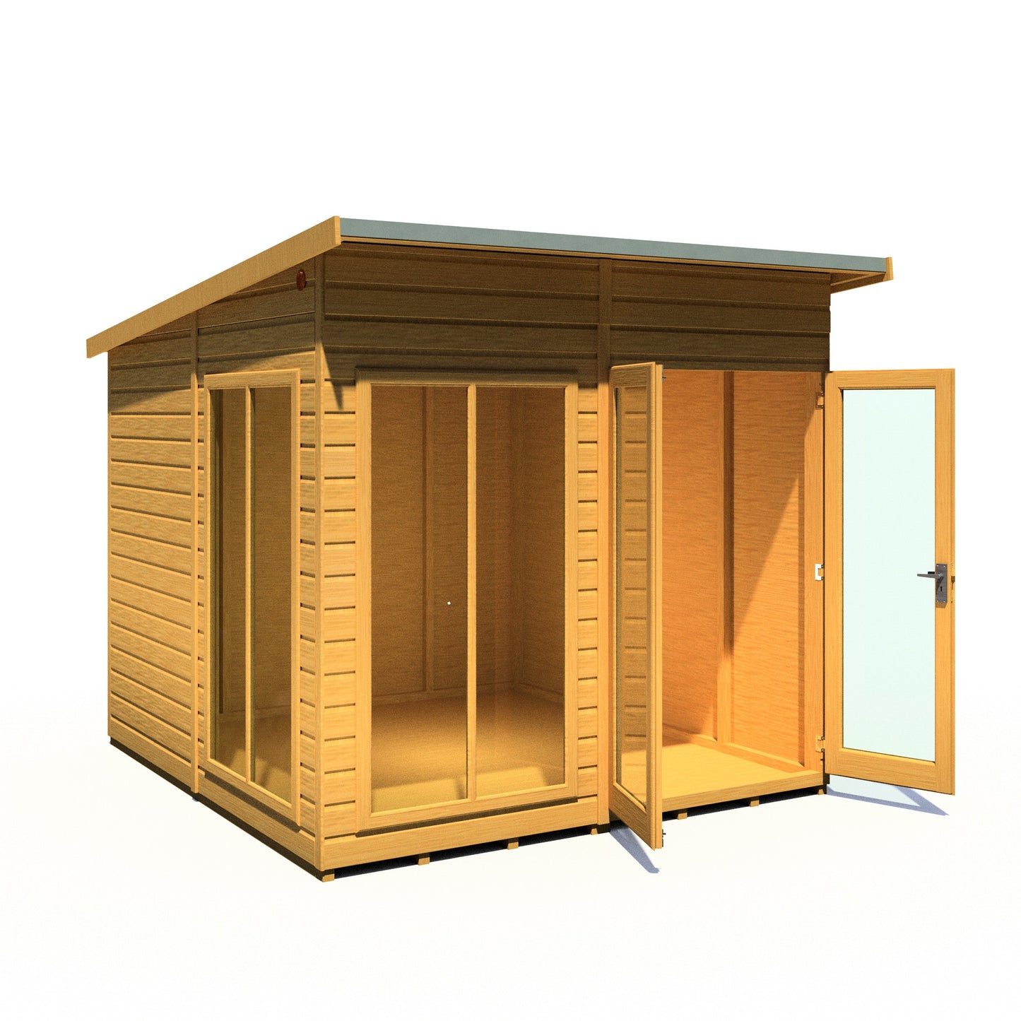 Shire Lela 7' 9" x 7' 9" Pent Summerhouse - Premium Dip Treated Shiplap