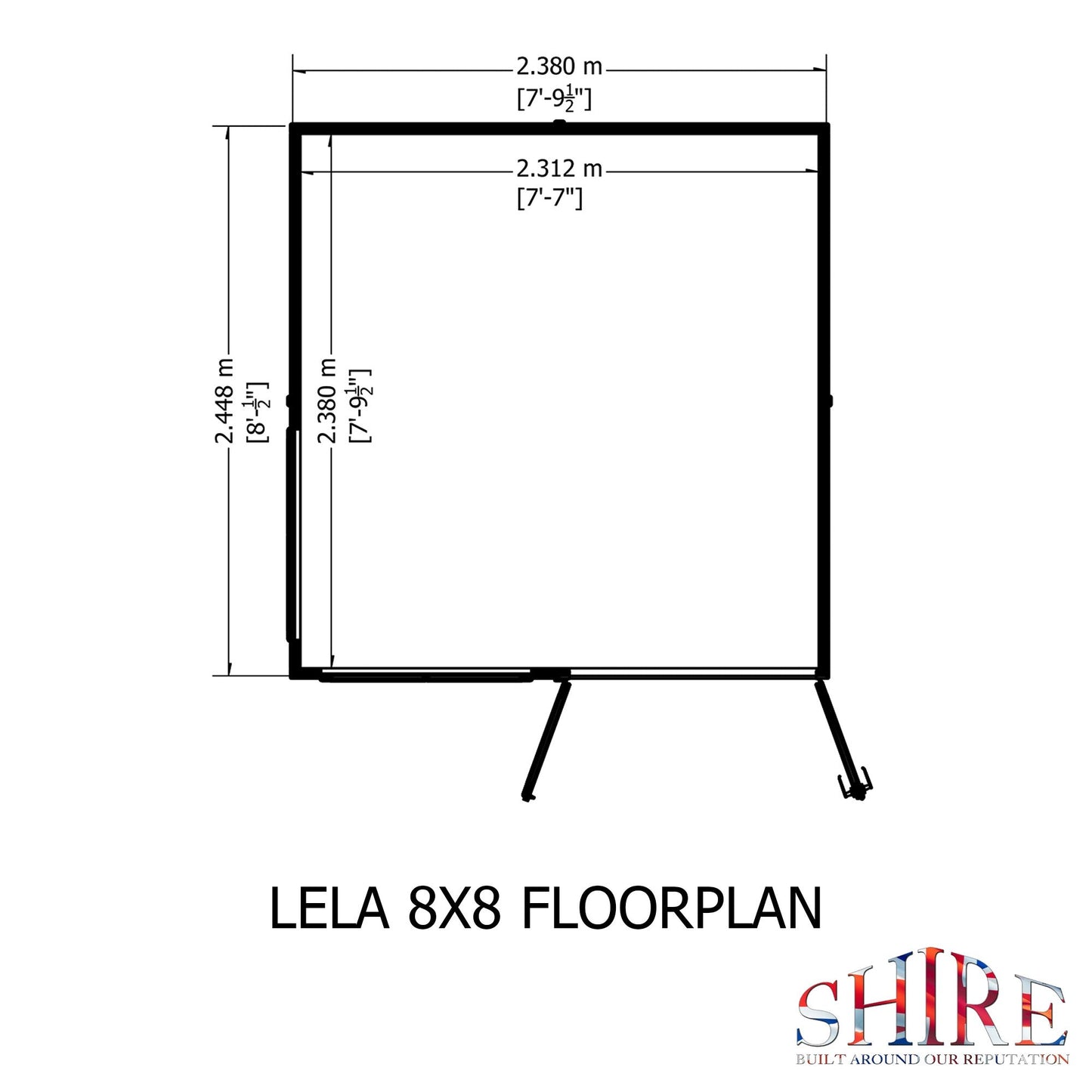 Shire Lela 7' 9" x 7' 9" Pent Summerhouse - Premium Dip Treated Shiplap