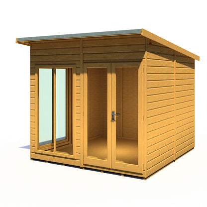 Shire Lela 7' 9" x 7' 9" Pent Summerhouse - Premium Dip Treated Shiplap
